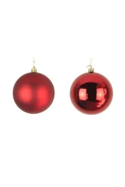 10cm Red Bauble Set Shiny/Matt (60 Pc)