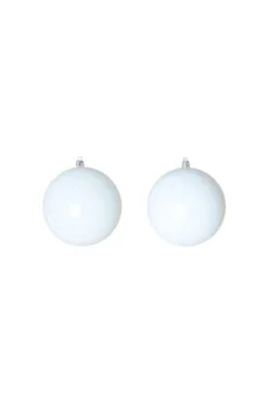 10cm White Bauble Set Shiny/Matte (120 Pc)