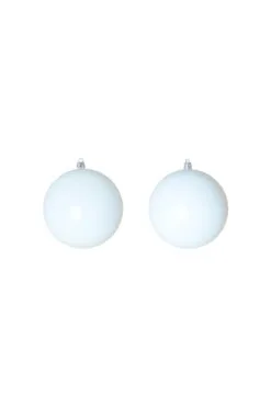 10cm White Bauble Set Shiny/Matt (60 Pc)