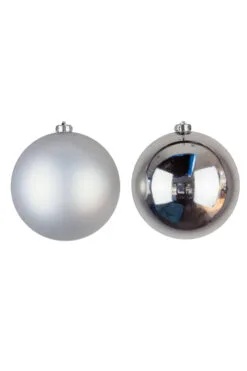 10cm Silver Bauble Set Shiny/Matt (60 Pc)