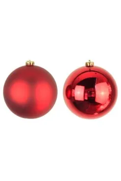 15cm Red Bauble Set Shiny/Matt (40 Pc)