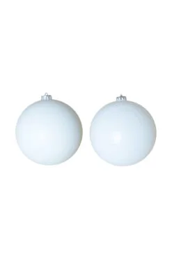 15cm White Bauble Set Shiny/Matte (60 Pc)