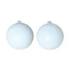 15cm White Bauble Set Shiny/Matt (40 Pc)