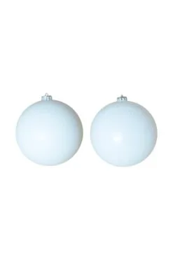 15cm White Bauble Set Shiny/Matt (40 Pc)