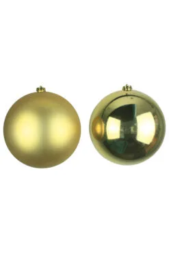 20cm Gold Bauble Set Shiny/Matte (12 Pc)