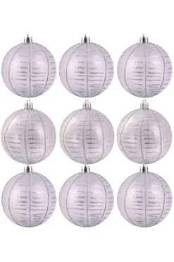 10cm Hand Painted Shatterproof Bauble Design 12 (9 Pack)
