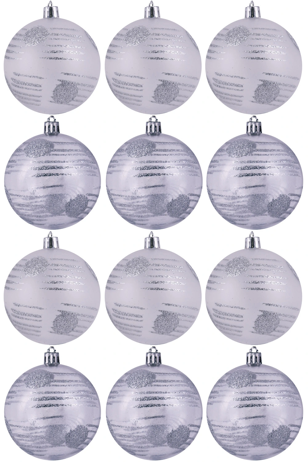Hand Painted Shatterproof Bauble Design 13 (12 Pack) 3 Hand Painted Shatterproof Bauble Design 13 (12 Pack)
