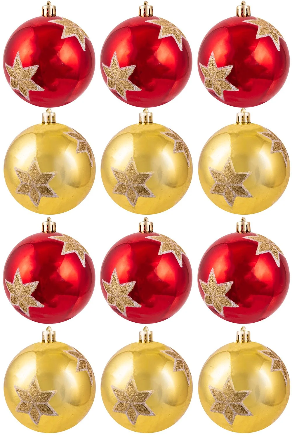 Hand Painted Shatterproof Bauble Design 32 (12 Pack) 3 Hand Painted Shatterproof Bauble Design 32 (12 Pack)