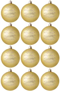 Hand Painted Shatterproof Bauble Design 24 (12 Pack)