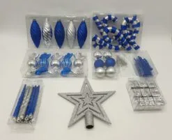 The 128pc Blue & Silver Full Heavy Coverage Bauble Set (6ft Trees) 11 The 128pc Blue & Silver Full Heavy Coverage Bauble Set (6ft Trees) -Hot Sale Christmas decorations store blue silver accessories set 1 1