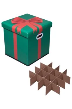 Multi-purpose Decorations Storage Ottoman Box - With Partitions