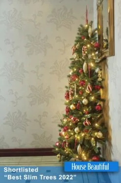 The Pre-lit Ultra Devonshire Half Tree Warm White Lights (4ft To 7ft)