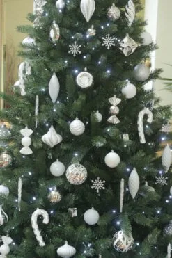 The 196pc White & Silver Full Heavy Coverage Bauble Set (7ft Trees)